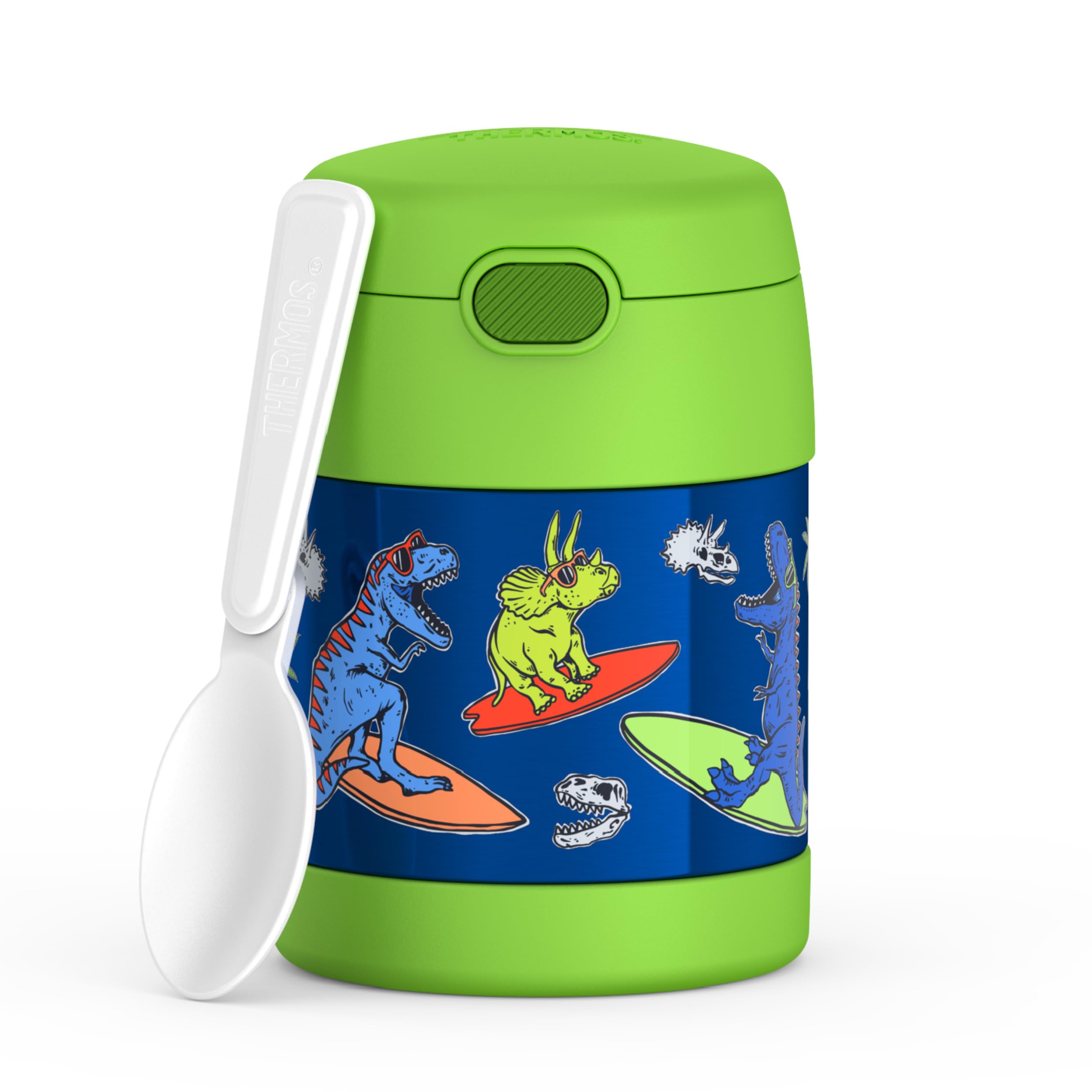 THERMOS FUNTAINER Insulated Food Jar – 10 Ounce – Kid Friendly Food Jar with Foldable Spoon, Minecraft