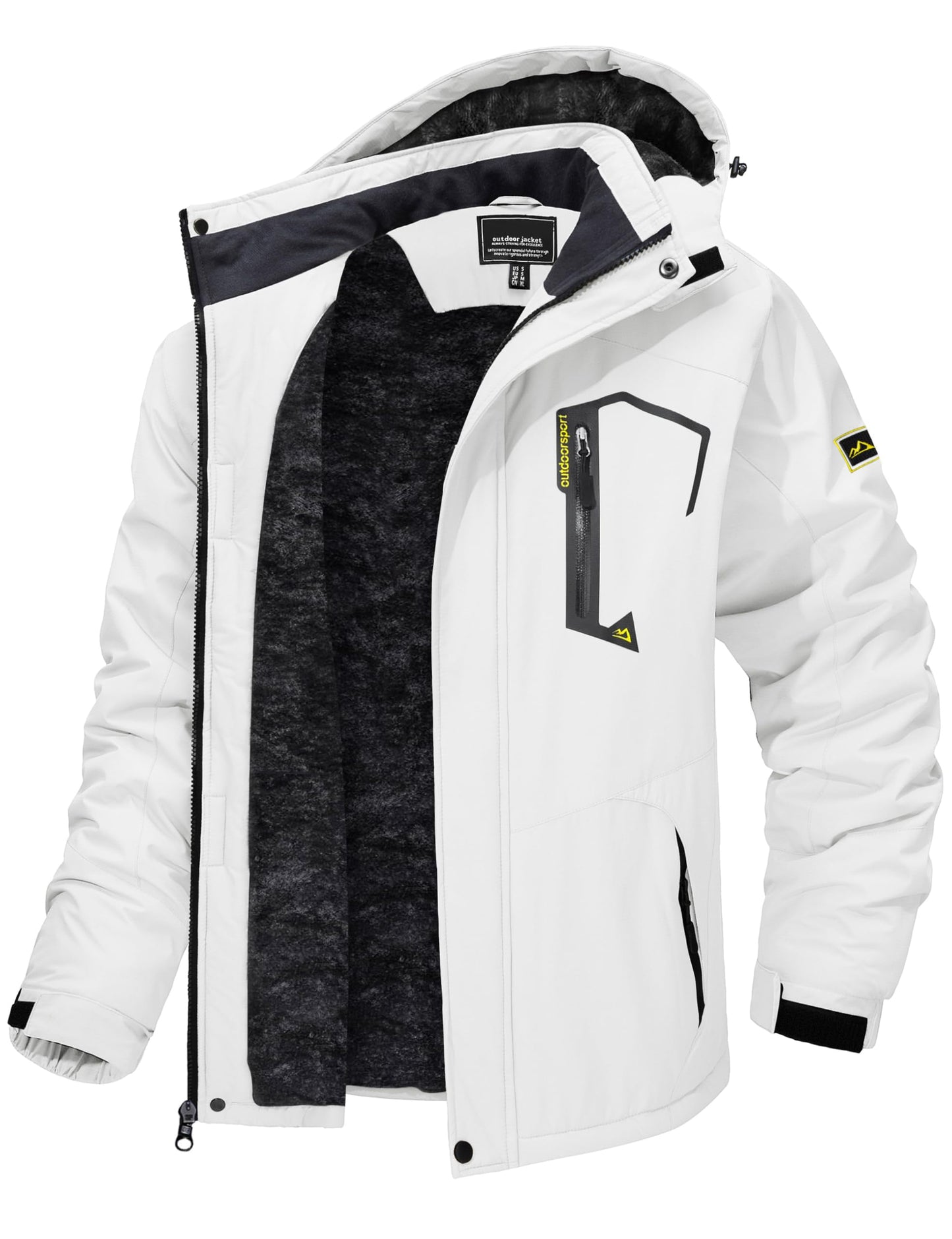 TACVASEN Men's Winter Skiing Jackets Water Resistant Fleece Coats Insulated Thermal Snowboard Jacket Parka Raincoat with Hood