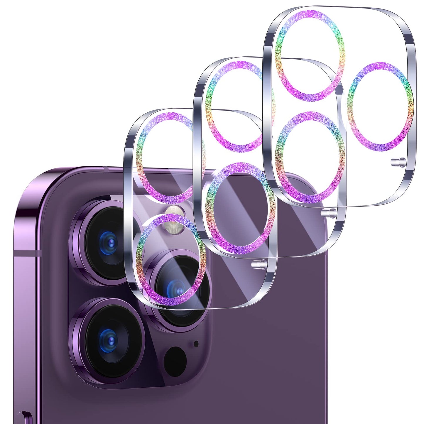 UniqueMe Compatible for 3 Pack iPhone 17 Pro Camera Lens Protector - [Drop Protection] 9H Tempered Glass Camera Cover Screen [Update New Version]【Not for 17 Pro Max】