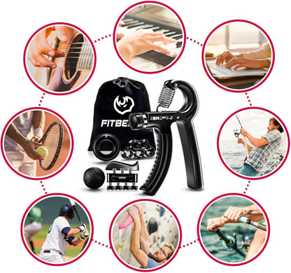 FitBeast Grip Strengthener Forearm Strengthener Hand Grips Strengthener Kit - 5 Pack Adjustable Resistance