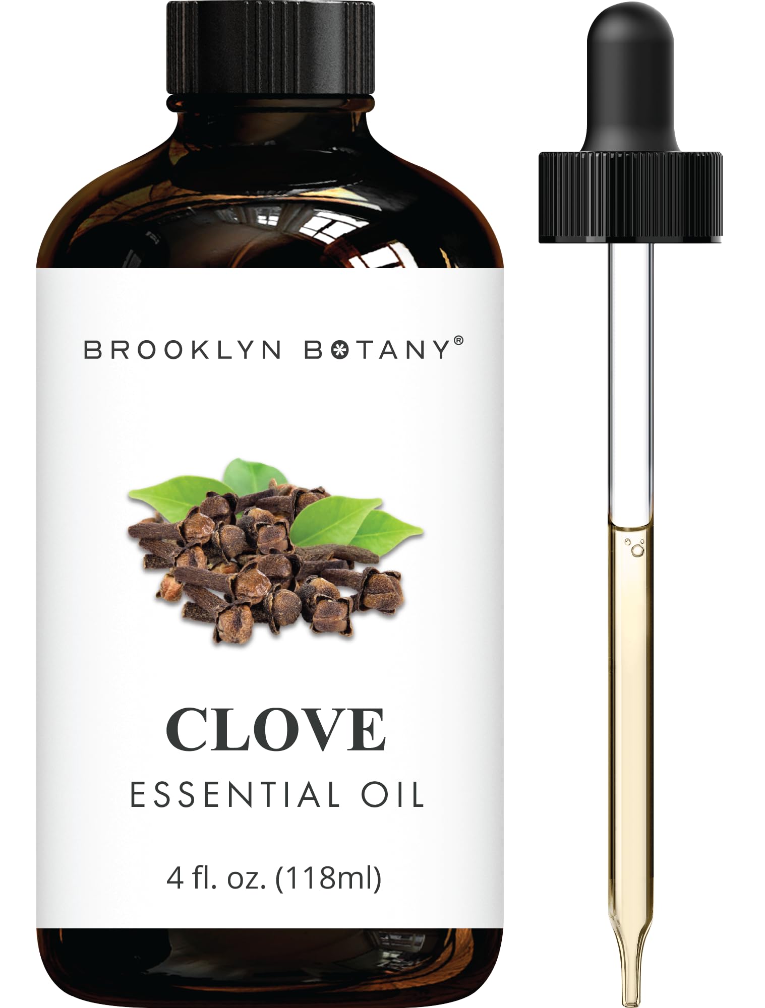 Brooklyn Botany Peppermint Essential Oil - Huge 4 Fl Oz - 100% Pure and Natural - Premium Grade with Dropper - for Aromatherapy and Diffuser