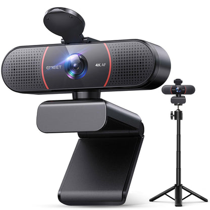 EMEET 1080P Webcam with Microphone, C960 Web Cam, 2 Mics, 90° FOV, USB Type-A & A-to-C Adapter, Plug&Play Computer Camera for Online Calling, Zoom/Teams/Facetime, Switch 2 Camera Support, 2025 Version