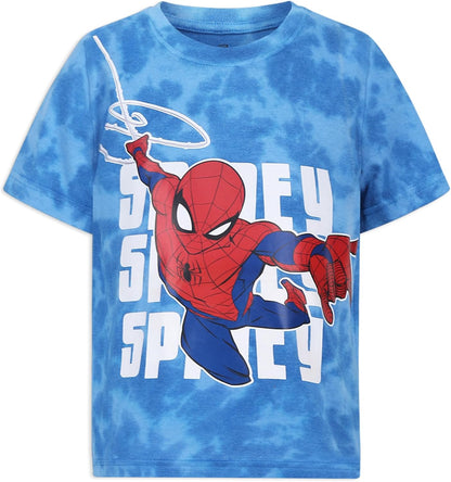 Marvel Spider-Man Boys 3 Pack Short Sleeve T-Shirts for Toddlers and Big Kids