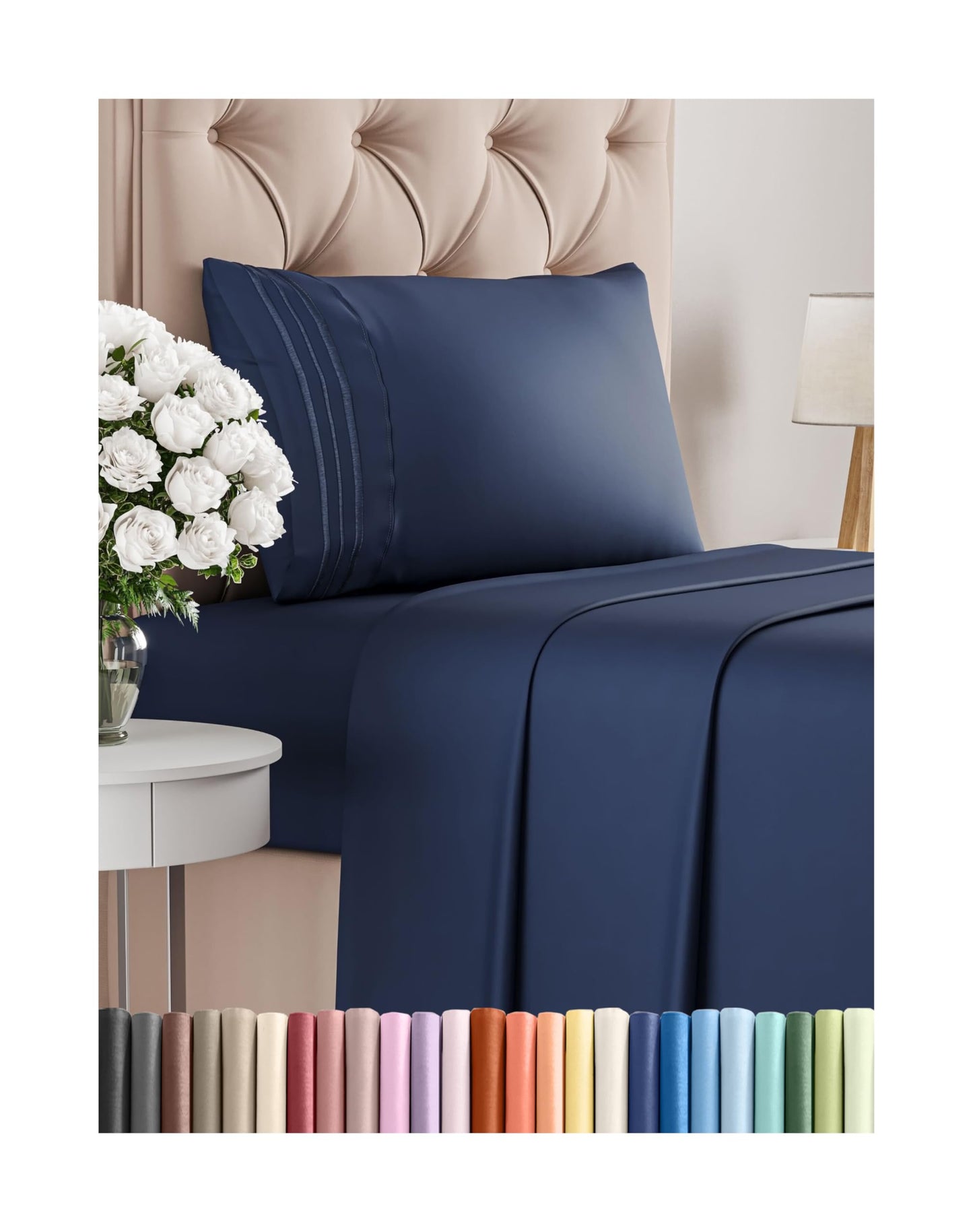 Queen Size 4 Piece Sheet Set - Comfy Breathable & Cooling Bed Sheets Set - Hotel Luxury Bedding for Women, Men, Kids, Teens, Boys & Girls - Deep Pockets, Ultra-Soft, Wrinkle Free - Oeko-Tex - Black
