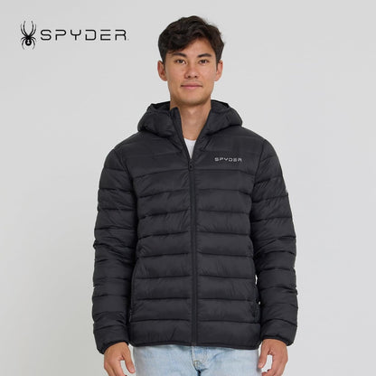 Spyder Packable Puffer Jacket Men with Hood, Lightweight Winter Jackets for Men