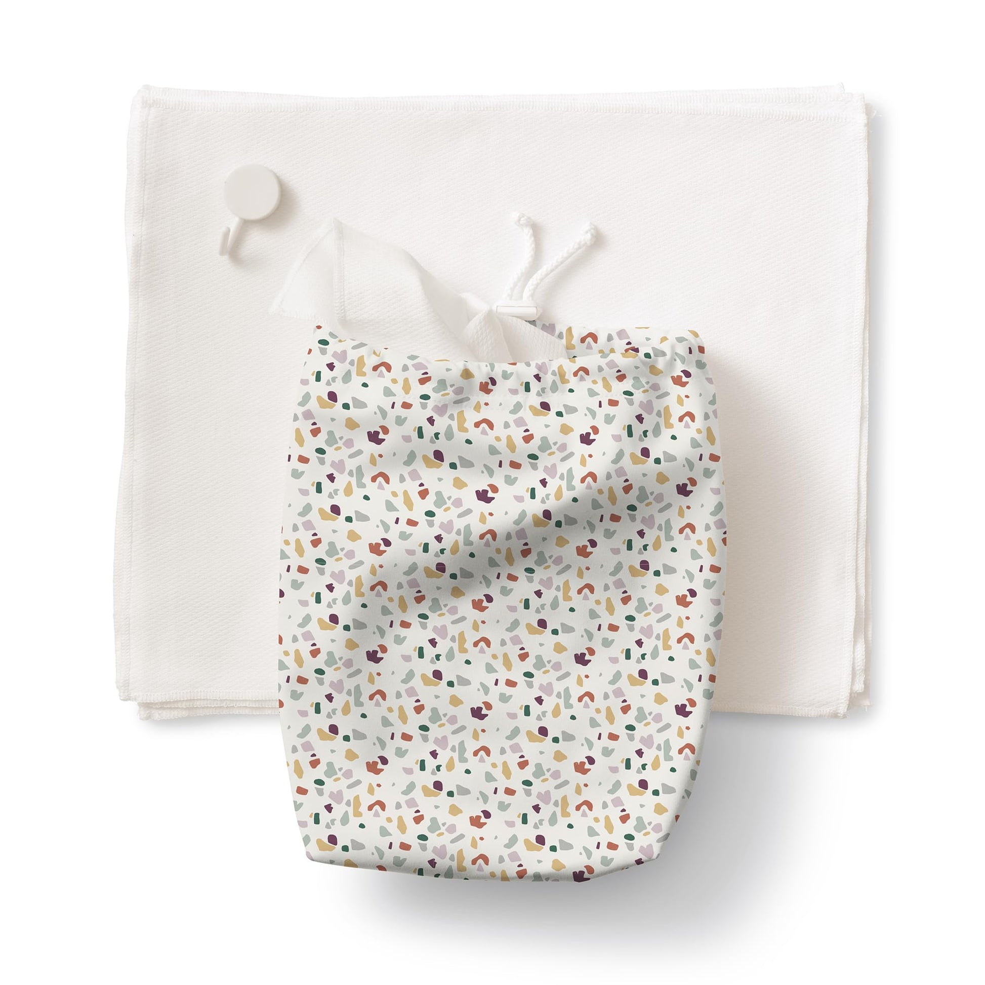 Esembly Paperless Towel Roll - Reusable Kitchen Towels 12-Pack Washable Cotton with Laundry Bag & Hook - Zero-Waste, Absorbent, Washable - Botany