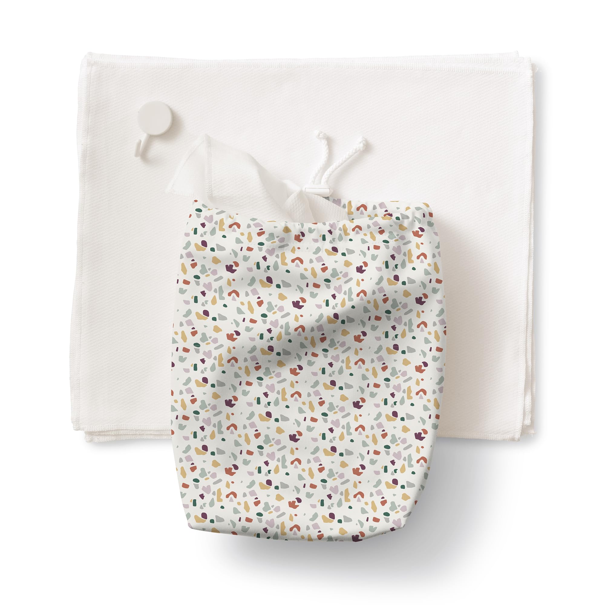 Esembly Paperless Towel Roll - Reusable Kitchen Towels 12-Pack Washable Cotton with Laundry Bag & Hook - Zero-Waste, Absorbent, Washable - Botany