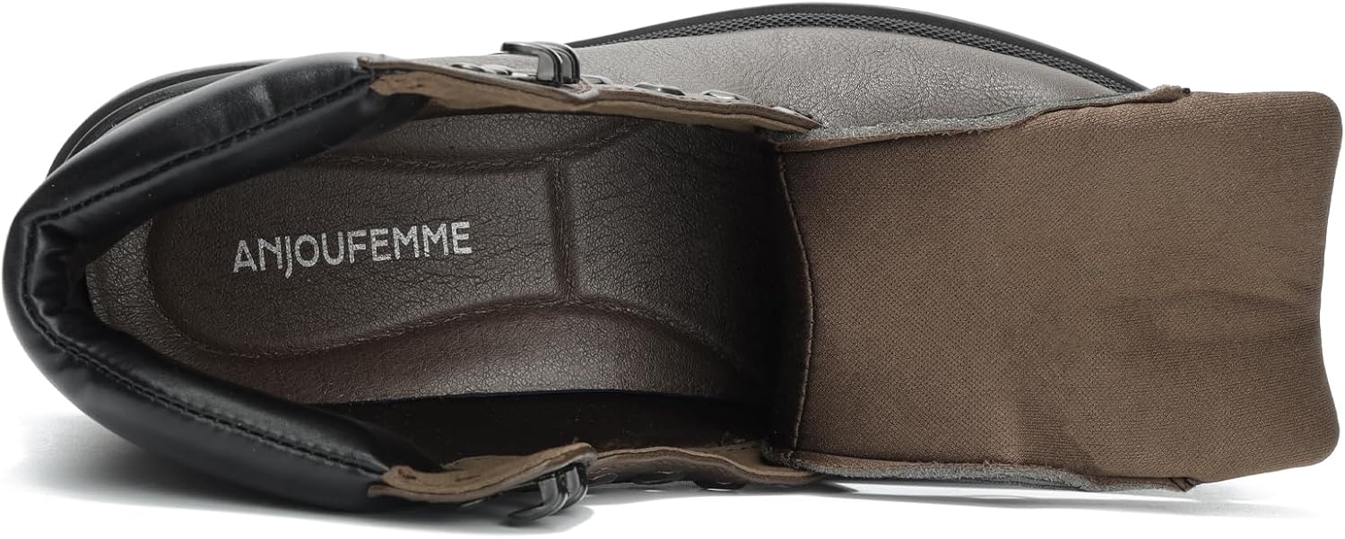 ANJOUFEMME Men's Winter Hiking Boots Waterproof, Anti-Slip Outdoor Climbing Warm Work Trekking Shoes for Men