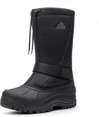 NORTIV 8 Men's Waterproof Winter Snow Boots Insulated Fur Liner Lightweight Outdoor Tall Boots