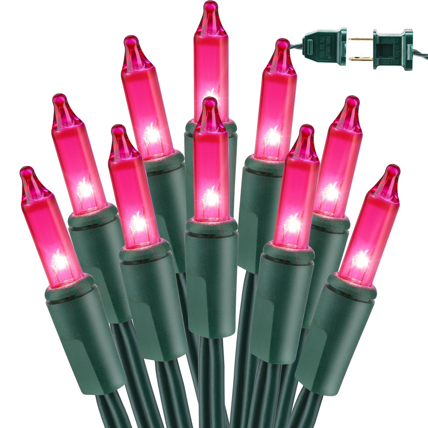 BrizLabs Steady On & Twinkle Christmas Lights - 100-ct Clear Outdoor Connectable Incandescent Mini Lights, Warm White String Lights for Xmas Tree, Indoor Holiday Party