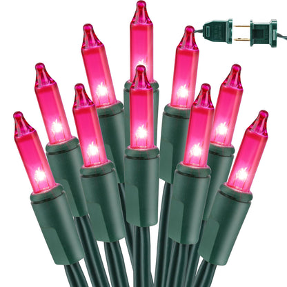 BrizLabs Steady On & Twinkle Christmas Lights - 100-ct Clear Outdoor Connectable Incandescent Mini Lights, Warm White String Lights for Xmas Tree, Indoor Holiday Party