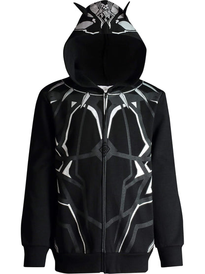 Marvel Avengers Black Panther Cosplay Fleece Zip Up Pullover Hoodie Toddler to Little Kid