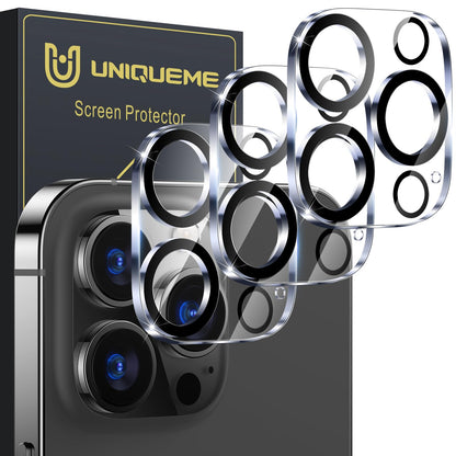 UniqueMe Compatible for 3 Pack iPhone 17 Pro Camera Lens Protector - [Drop Protection] 9H Tempered Glass Camera Cover Screen [Update New Version]【Not for 17 Pro Max】