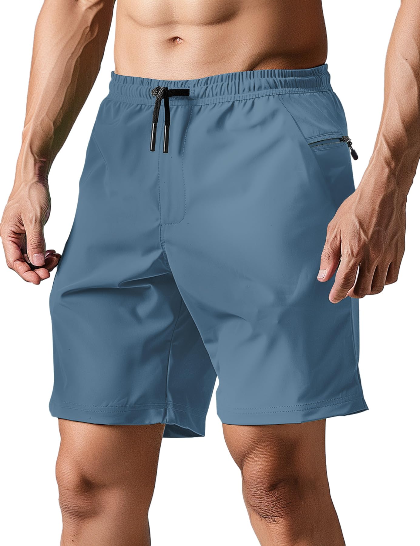 TUONROAD Mens Swim Trunks with Compression Liner 2 in 1 Board Shorts 7 Inch Quick Dry Swimming Shorts with Zipper Pockets