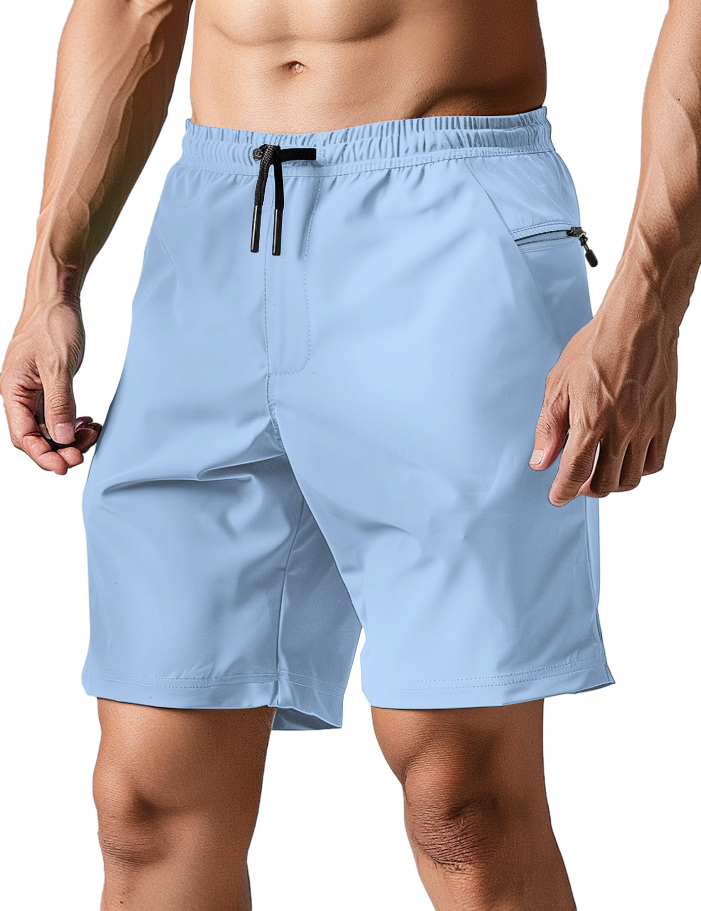 TUONROAD Mens Swim Trunks with Compression Liner 2 in 1 Board Shorts 7 Inch Quick Dry Swimming Shorts with Zipper Pockets