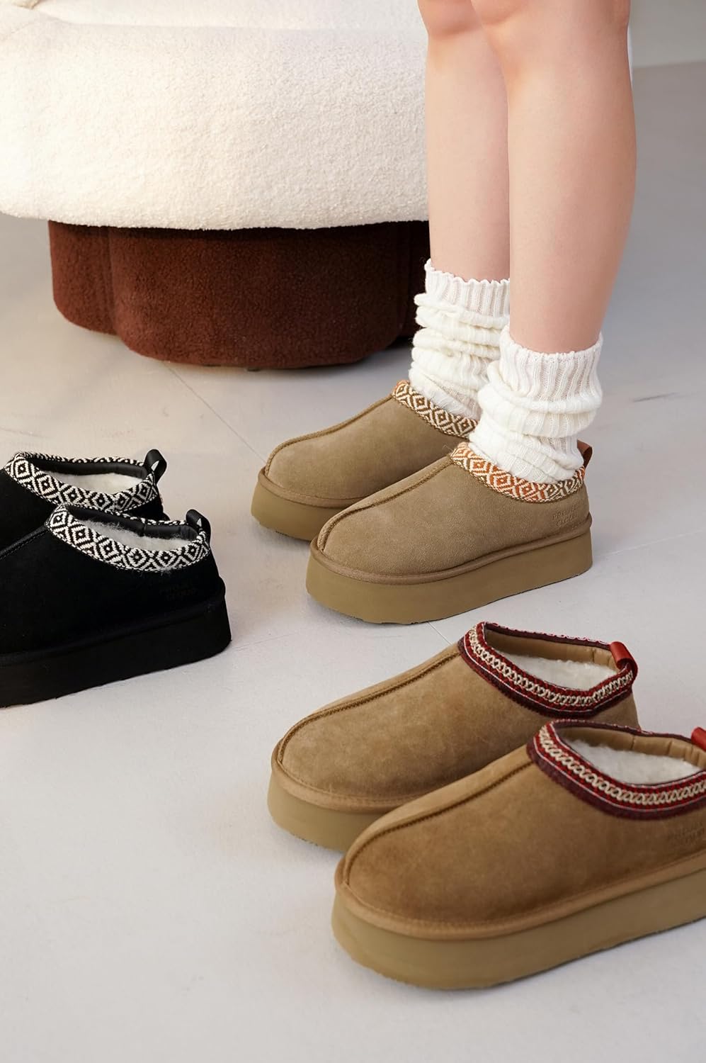 Project Cloud 100% Genuine Leather Platform Slippers for Women – Soft Memory Foam Womens Slippers & Supportive Clogs for Women 2025 – Cozy, Stylish Everyday Footwear (Sayre)