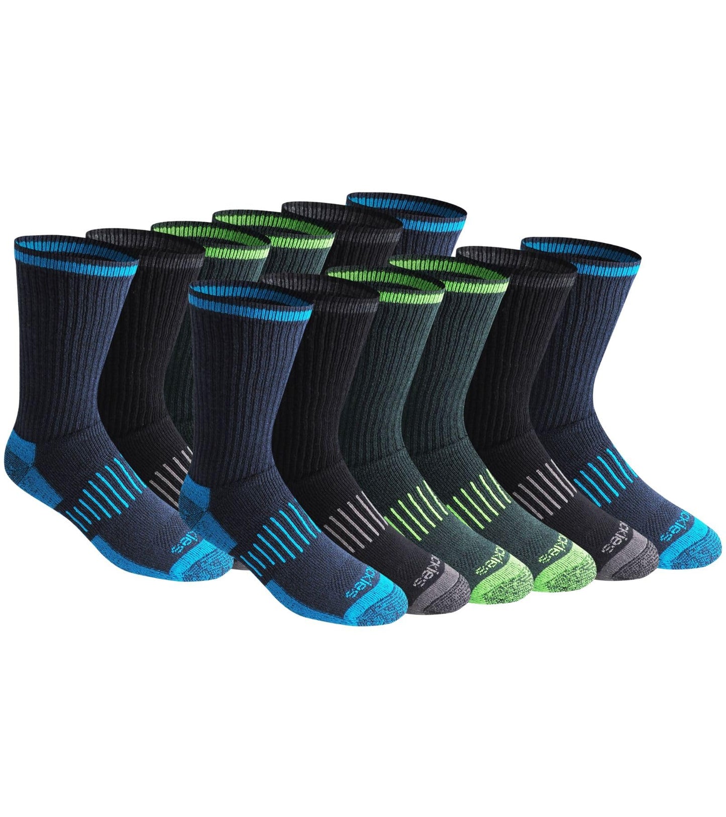 Dickies Men's Dri-Tech Original Moisture Control Crew Socks, Available in M-XXL (6, 12, 18 Pairs)