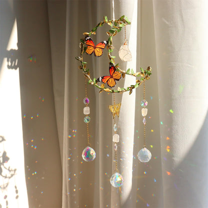 Suncatcher - Amethyst Moon Crystal Sun Catcher Window Hanging, Good Luck Charms Gifts for Women Chrismas Thanksgiving Birthday Crystal