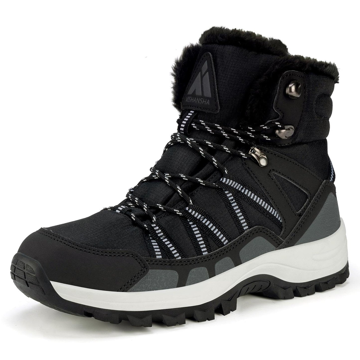 Mishansha Women's Winter Snow Boots Waterproof Warm Fur Lined Ankle Hiking Boot Non-Slip Outdoor Cold Weather Shoes
