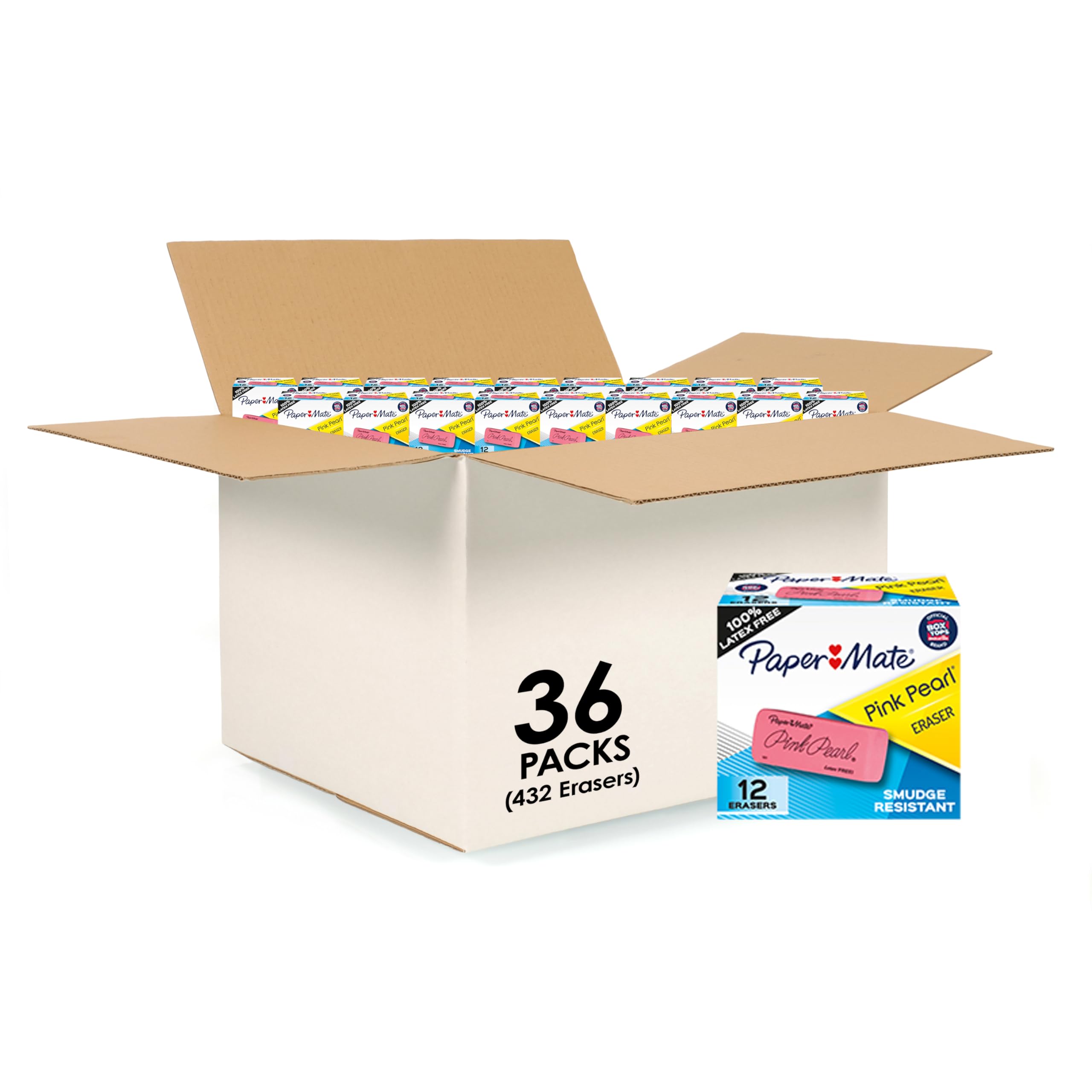 Paper Mate Erasers | Pink Pearl Large Erasers 12 Count