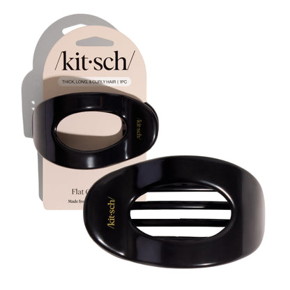 Kitsch Medium Flat Claw Clips for Women - Stylish Flat Hair Clips, Strong Hold for Thick & Fine Hair | Non-Slip for Secure, Comfortable All-Day Wear | Ideal Gifts for Women - Tortoise Design
