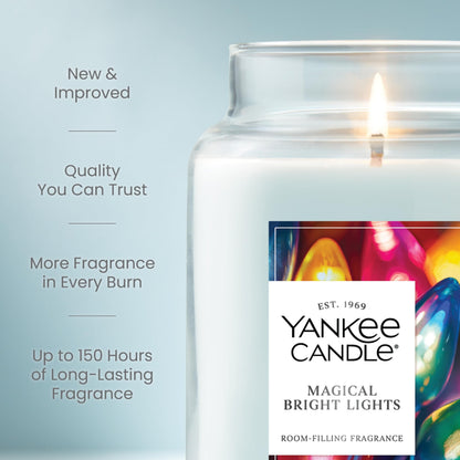 Yankee Candle Balsam & Cedar, Holiday Scented Candle, 22oz Large Jar with up to 150 Hour Burn Time, Giftable