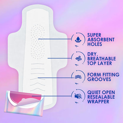 Always Pocket Feminine Pads for Women with FlexFoam, Size 1, Regular, with Wings, Unscented, 66 Count