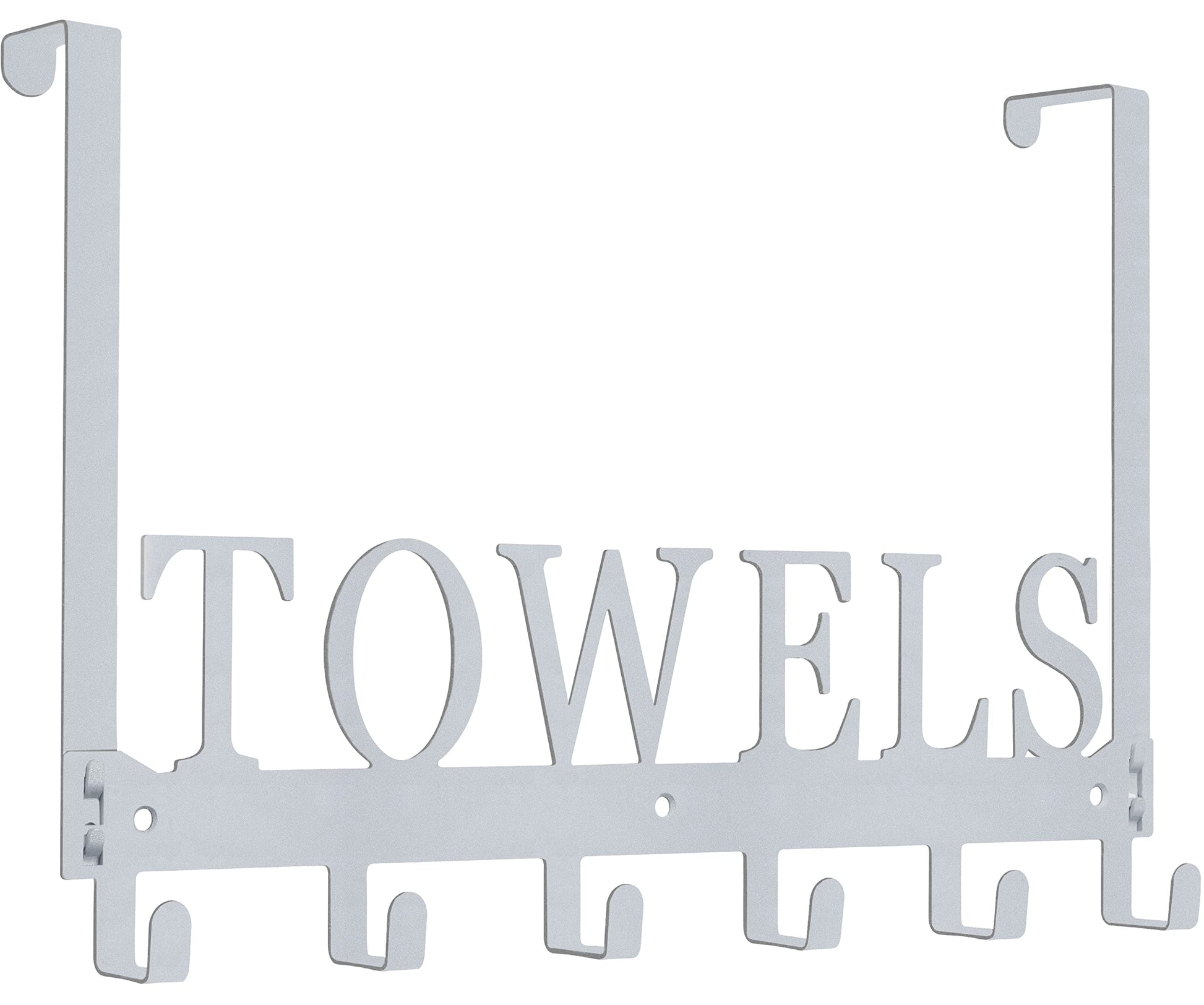 Over The Door Hooks - Towel Holder for Bathroom, Bedroom, Kitchen & Pool - Sandblasted Black Metal Wall Mount