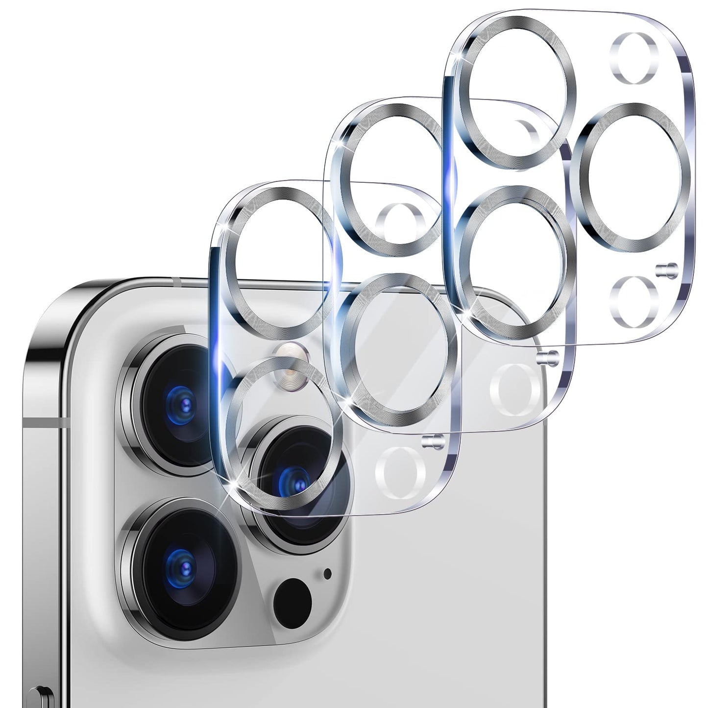 UniqueMe Compatible for 3 Pack iPhone 17 Pro Camera Lens Protector - [Drop Protection] 9H Tempered Glass Camera Cover Screen [Update New Version]【Not for 17 Pro Max】