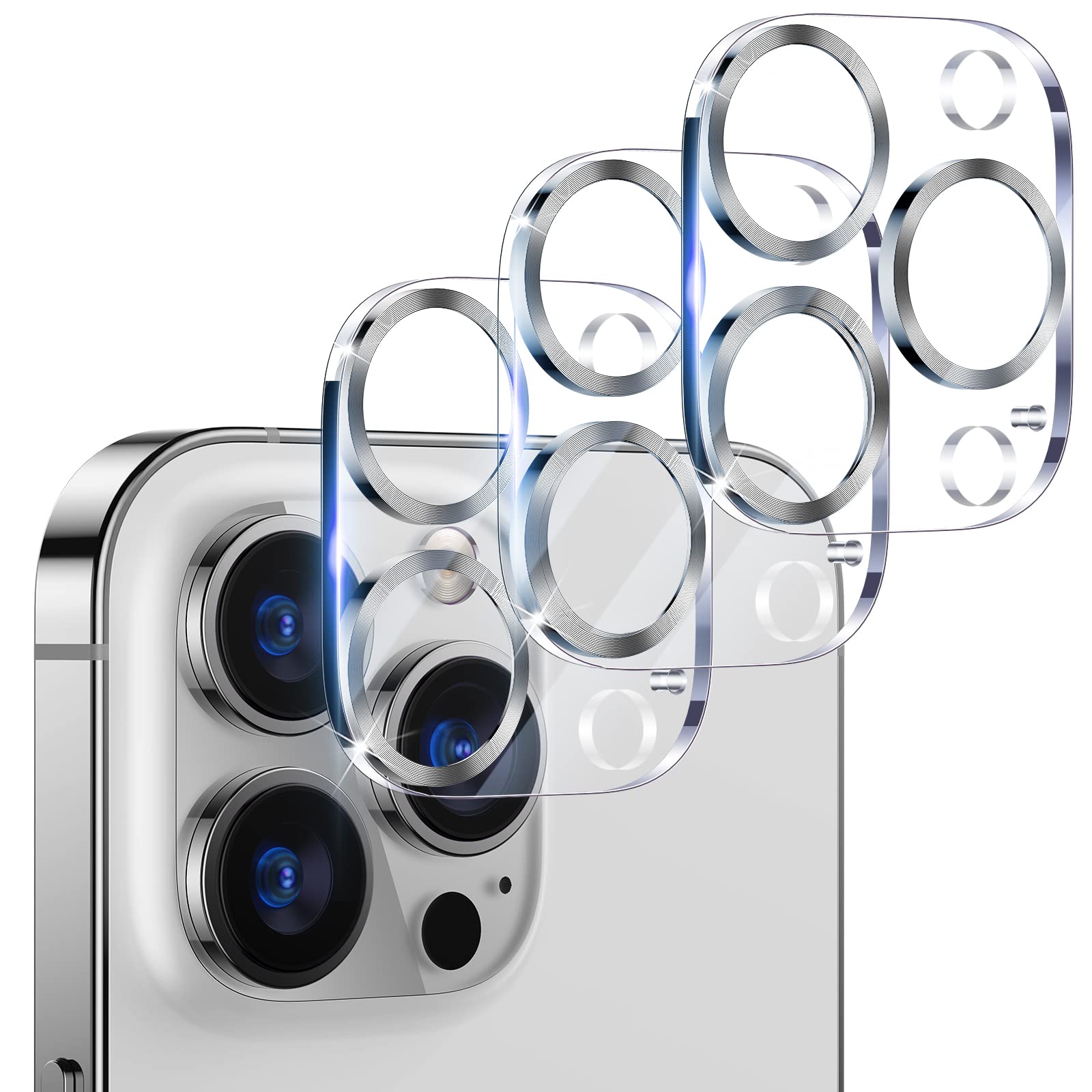 UniqueMe Compatible for 3 Pack iPhone 17 Pro Camera Lens Protector - [Drop Protection] 9H Tempered Glass Camera Cover Screen [Update New Version]【Not for 17 Pro Max】