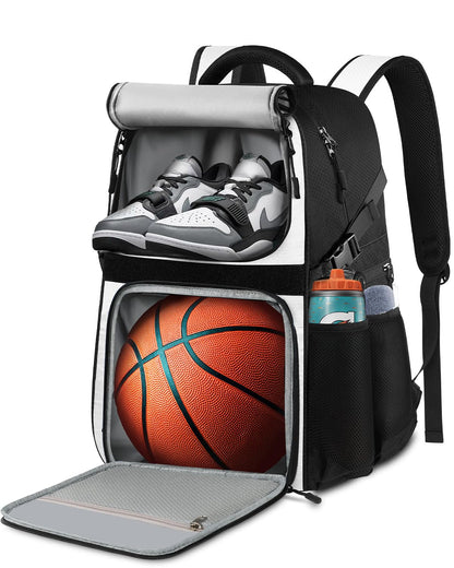 Basketball Bag Backpack with Ball Holder Shoes Compartment, Large Basketball Accessories Sports Bag