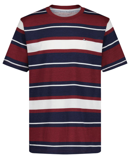 Tommy Hilfiger Boys' Short Sleeve Striped Crew Neck T-Shirt, Soft, Comfortable, Relaxed Fit