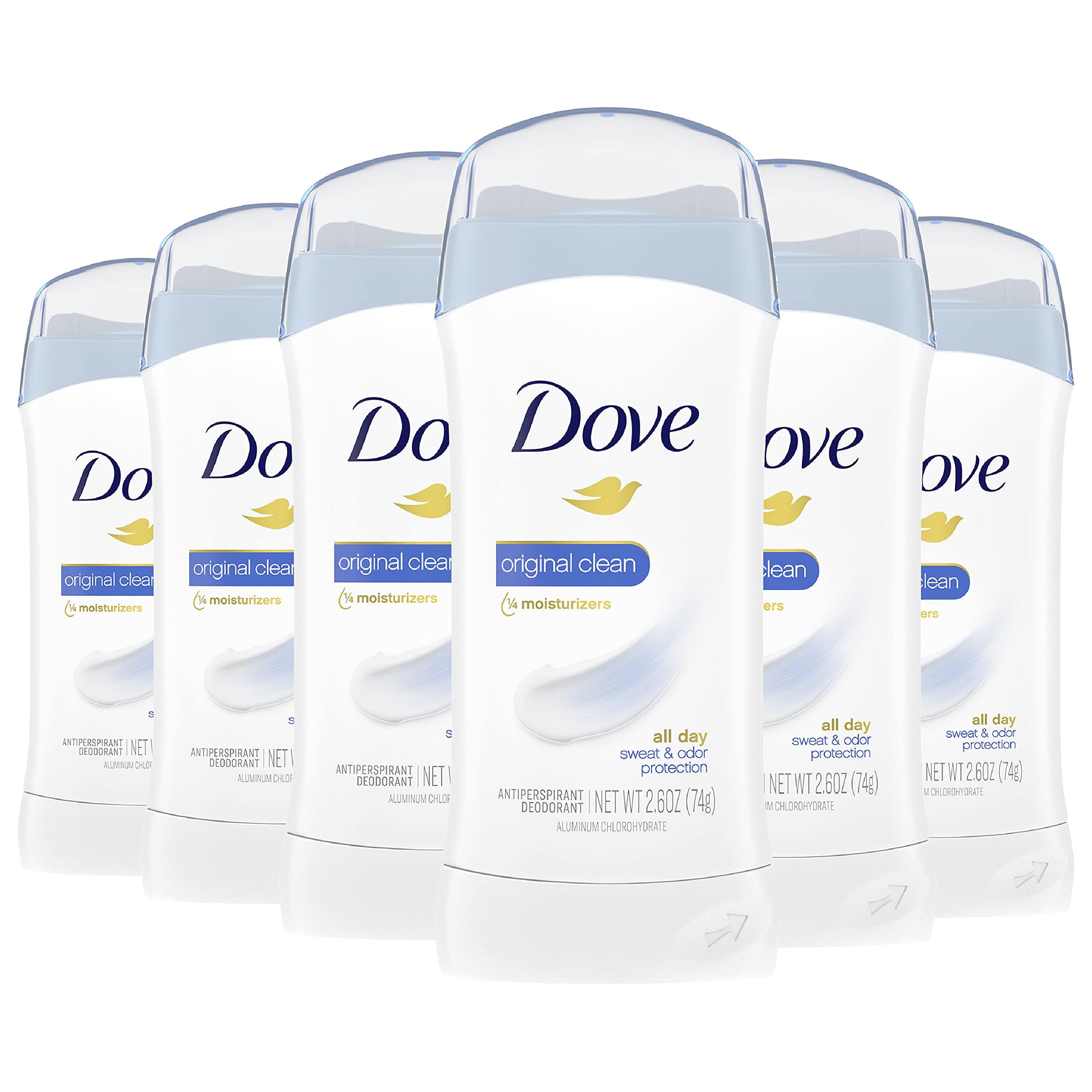 Dove Invisible Solid Antiperspirant Deodorant Stick for Women, Original Clean, For All Day Underarm Sweat and Odor Protection 2.6 oz 2 Count