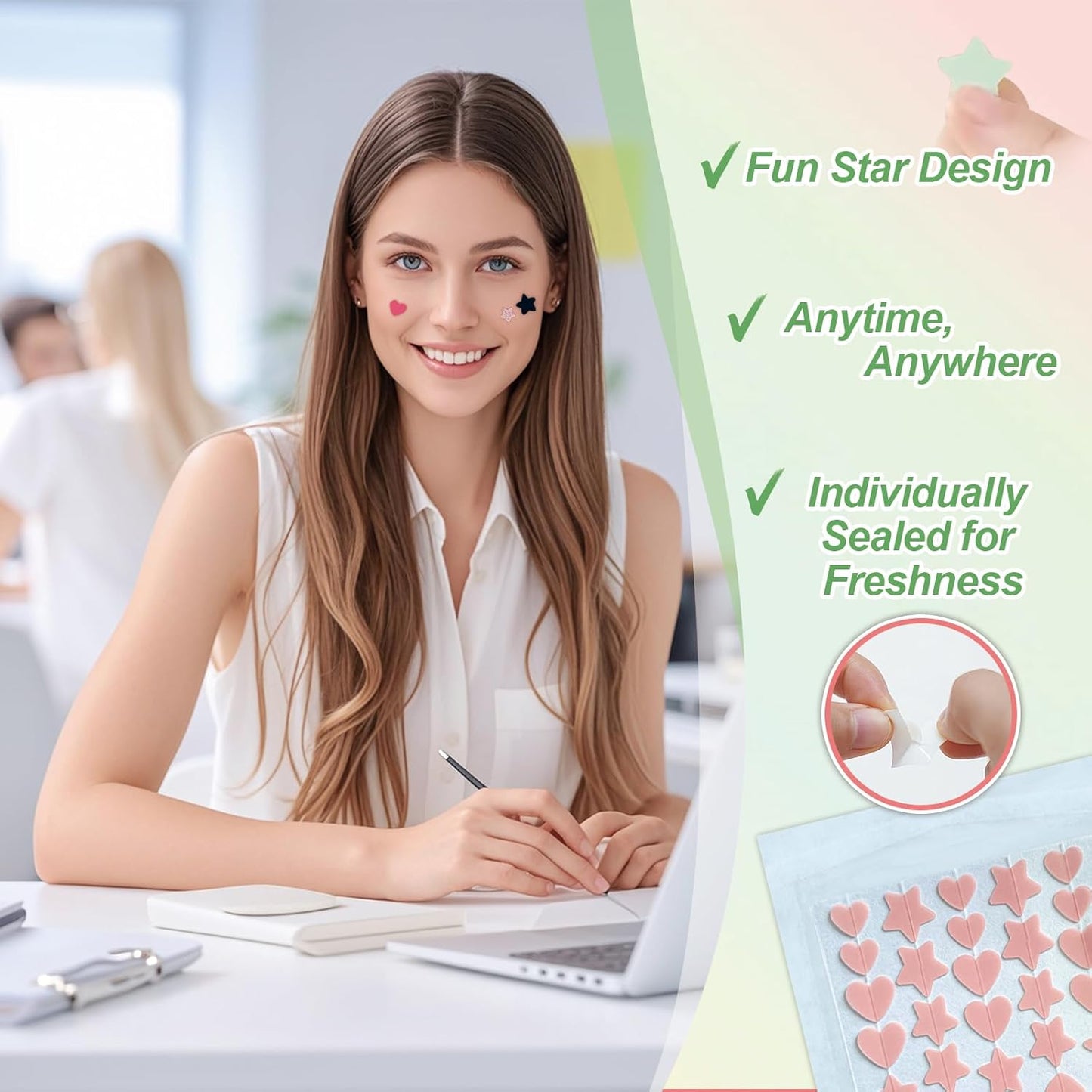 Star Pimple Patches for Face (400 Counts) Festival Beauty Party, Hydrocolloid Cute Acne Patches Cover Zits Blemishes, Zit Patches Spot Stickers Acid Tea Tree Oil,Zit Patches Pads for Skin Care