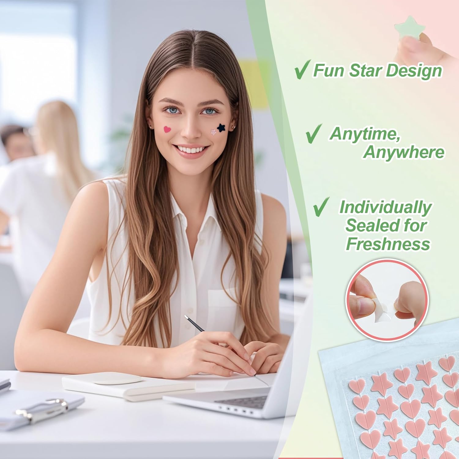 Star Pimple Patches for Face (400 Counts) Festival Beauty Party, Hydrocolloid Cute Acne Patches Cover Zits Blemishes, Zit Patches Spot Stickers Acid Tea Tree Oil,Zit Patches Pads for Skin Care