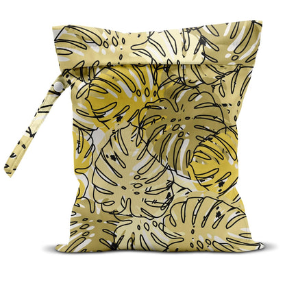 Wet Bag, Wet Dry Bag, Wet Bag for Swimsuit, Travel, Beach, Pool, Diapers, Dirty Yoga Gym Clothes, Makeup Bag, Waterproof Tropical Palm Leaves Decor Jungle Palm Leaf Favors