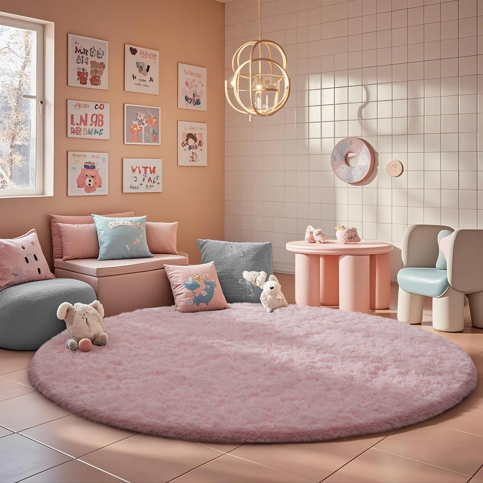 Ophanie Area Rugs for Bedroom Living Room, Grey Fluffy Fuzzy Shag Shaggy Soft Plush Carpet, 4x6 Indoor Floor Gray Rug for Kids Home Dorm Decor Aesthetic