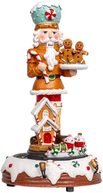 Animated Musical Christmas Village Figurines Christmas Collectibles Statues Church Building and Snowman with Rotating Train LED Lights, Battery & USB Home Decor Gifts Festive Holiday Decorations