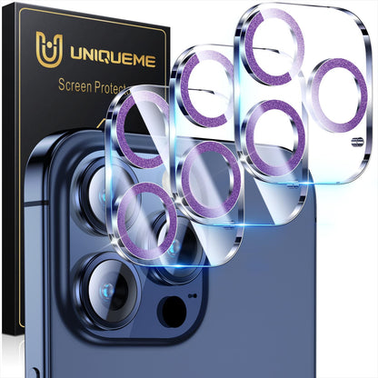 UniqueMe Compatible for 3 Pack iPhone 17 Pro Camera Lens Protector - [Drop Protection] 9H Tempered Glass Camera Cover Screen [Update New Version]【Not for 17 Pro Max】