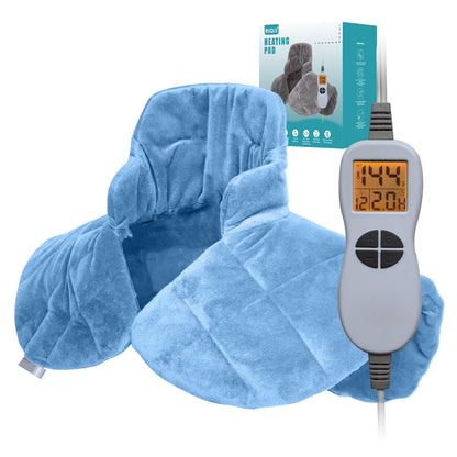 26" x 35" Flannel Neck&Shoulder&Back Heating Pad with 12 Temperature Settings&Countdown Timer, Pain Relief for Back/Neck/Shoulders/Menstrual Pain, Christmas Gifts for Women Men Mom Dad(Light Tan)