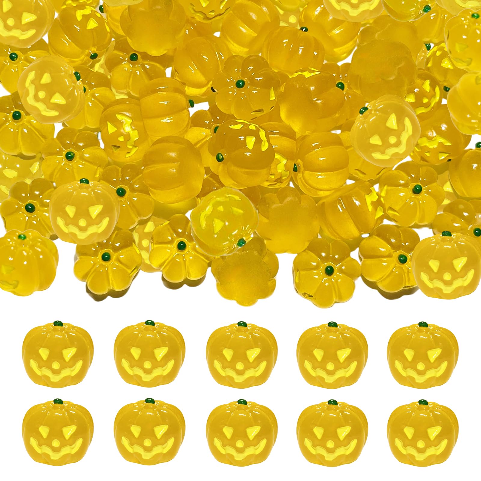 50 Pcs Candy Corn Decor Halloween Table Decorations Fake Resin Candy Corn Halloween Miniature for Halloween Party Favors Gifts Goodie Bag Stuffers Fillers Dollhouse Party Decorations