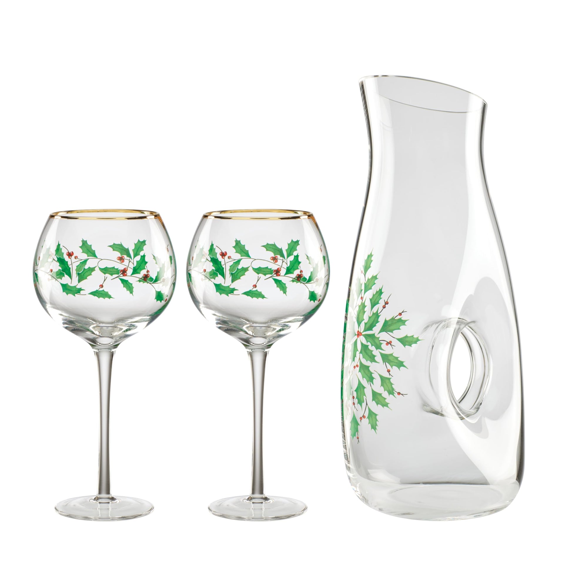 Lenox 893570 Holiday Decal 4-Piece Martini Glass Set, Christmas Dinnerware, Hosting