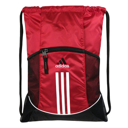 adidas Alliance Sackpack, Drawstring Backpack, Lightweight Small Gym Bag for Women and Men, Black, One Size