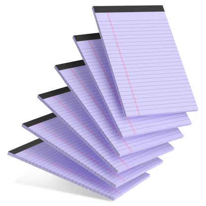 5pcs Colored Note Pads 5x8 College Ruled Small Legal Pads Paper Notepads 5 Pack Study Back Writing Pads 5 x 8 Paper Pads Perforated Narrow Ruled Pads of Paper