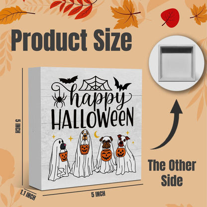 Cute Halloween Decor, Happy Halloween Dog Decorations, Spooky Ghost Decor for Home Office, Spider Webs Scary Decorations 5 x 5 inches A11