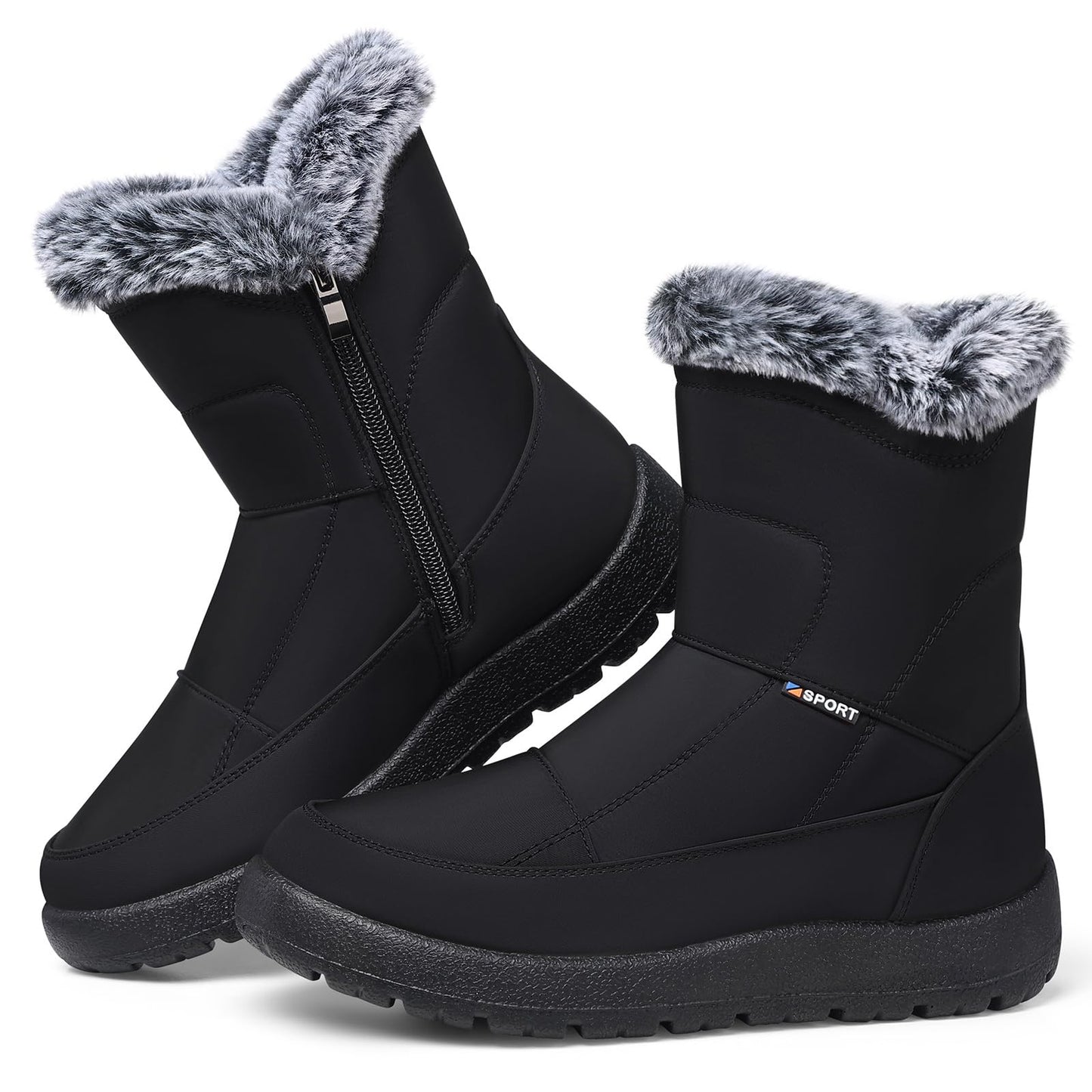 SHIBEVER Women's Snow Boots Winter: Waterproof Fur Lined Anti-Slip Ankle Booties Outdoor Comfortable Warm Women Snow Boot