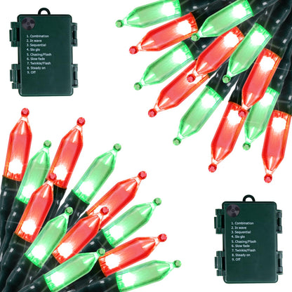 Brightown Battery Operated Christmas Lights 4 Pack 18 Feet 50 LED Clear Mini String Lights with 8 Modes Waterproof Tree Lights for Xmas Outdoor Indoor Holiday Party Garden Decor, Warm White