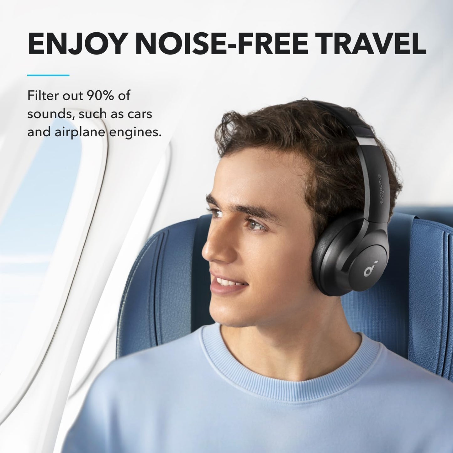 Soundcore by Anker Q20i Hybrid Active Noise Cancelling Headphones, Wireless Over-Ear Bluetooth, 40H Long ANC Playtime, Hi-Res Audio, Big Bass, Customize via an App, Transparency Mode (Pink)
