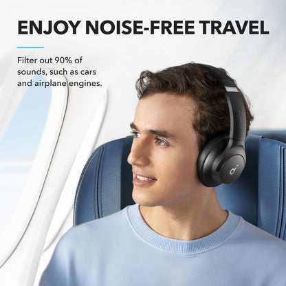 Soundcore by Anker Q20i Hybrid Active Noise Cancelling Headphones, Wireless Over-Ear Bluetooth, 40H Long ANC Playtime, Hi-Res Audio, Big Bass, Customize via an App, Transparency Mode (Pink)