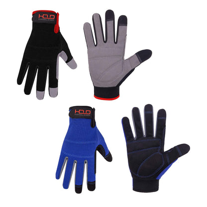 HANDLANDY Work Gloves for Men & Women, Utility Mechanic Working Gloves Touch Screen, Flexible Yard Work Gloves